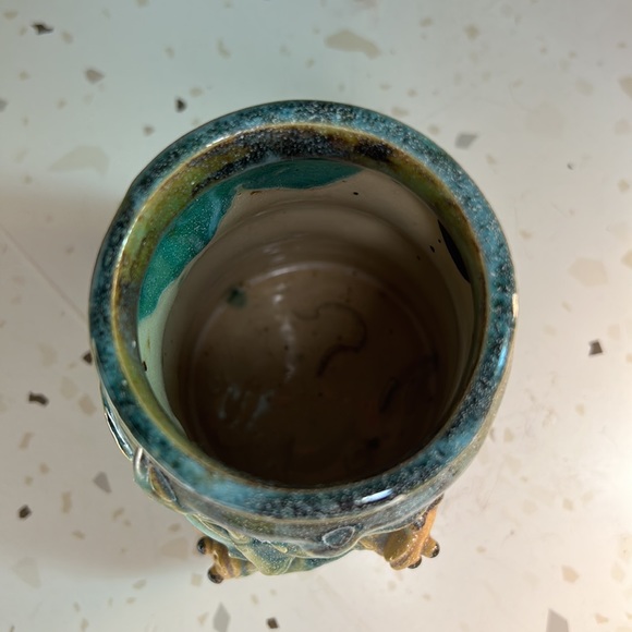 Beautiful Naturecore Froggy Frogs Ceramic Pottery Glazed Vase/Holder - Picture 8 of 12